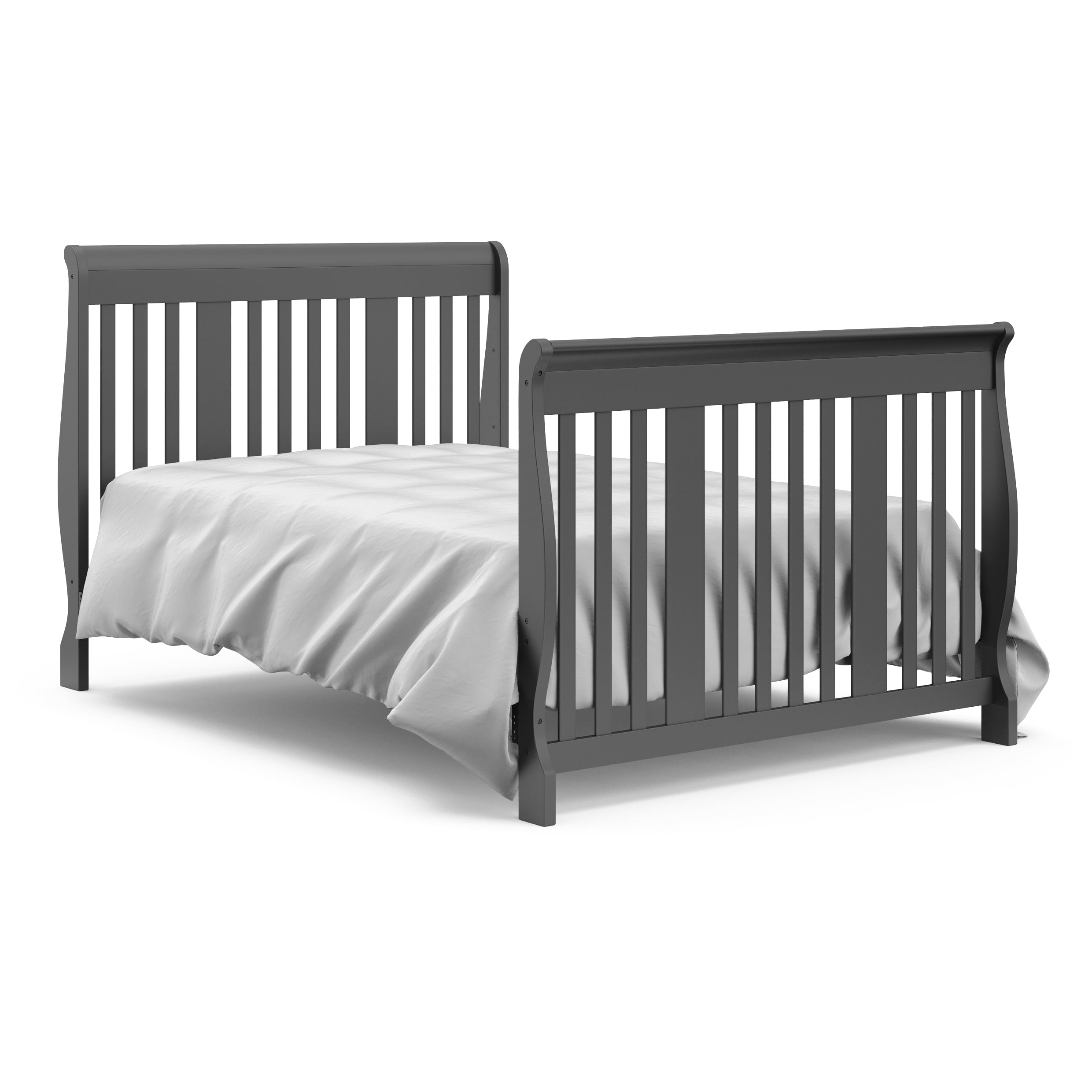 Storkcraft Portofino 5-in-1 Convertible Baby Crib and Changer, Gray