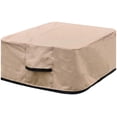 thumbnail image 1 of UCEDER Fire Pit Cover Polyester Fabric with TPU Backing Layer Patio Fire Bowl Cover (32''L x 32''W x 16''H, Brown-Square), 1 of 7
