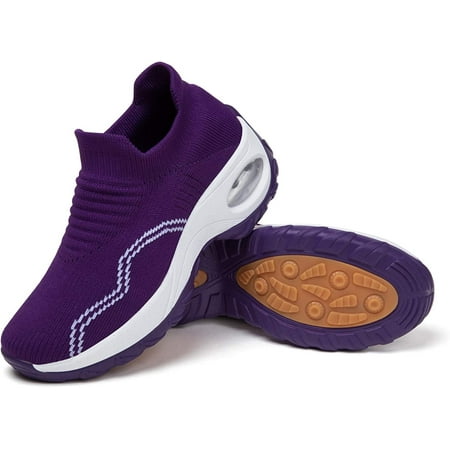 

Women s Sneakers Sport Shoes Sock Sneakers Slip on Mesh Air Cushion Comfortable Wedge Easy Shoes Platform Loafers