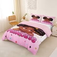 thumbnail image 3 of Castle Fairy Black Cute Princess Duvet Cover Queen,Crown Star Art Queen Bedding,Pink,Pink Reversible,1 Duvet Cover and 2 Pillowcases, 3 of 6