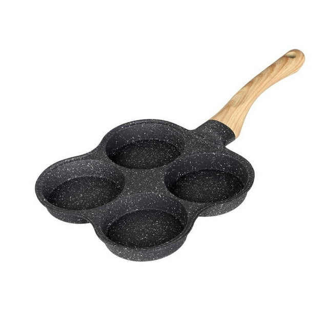 Sartén para crepes de inducción, sartén para panqueques pequeña de 4 agujeros, sartén para huevos antiadherente, panqueque y