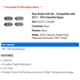 thumbnail image 2 of Rear Brake Pad Set - Compatible with 2011 - 2016 Hyundai Equus 2012 2013 2014 2015, 2 of 2