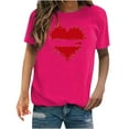 thumbnail image 2 of POTETI Valentines T Shirts Women Womens T Shirts,Girl Short Sleeve Hot Pink Tees Crew Neck Sweetheart Print Casual Tops, 2 of 4