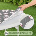 thumbnail image 5 of Footballs with Bows Pattern Round Fitted Tablecloth with Elastic Edge,Dining Table Cover Waterproof,Outdoor Round Tablecloth for Camping,Dining,Indoor and Outdoor, 5 of 7