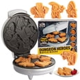 thumbnail image 1 of Mini wafflera de héroes de los calabozos - Come a tus personajes favoritos de fantasía y haz el desayuno divertido - Novedad fresca, panqueques tipo DnD en minutos - Wafflera eléctrica antiadherente,, 1 of 5