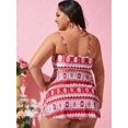thumbnail image 4 of Tankini de gran altura Rosegal talla grande Malla geométrica Sheer, 4 of 5