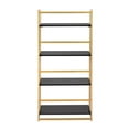 thumbnail image 4 of Lumisource Folia Contemporary Bookcase With Gold Metal Finish OBC-FOLIA AUBK, 4 of 7