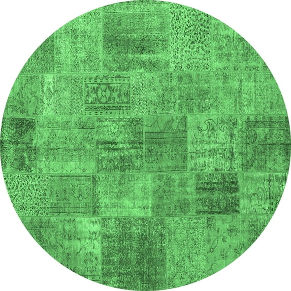 Ahgly Company Indoor Round Persian Emerald Green Traditional Area Rugs, 5' Round