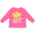 thumbnail image 3 of Inktastic I'm a Bananas for You with Cute Banana and Hearts Boys or Girls Long Sleeve Toddler T-Shirt, 3 of 5
