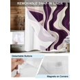 thumbnail image 3 of No Hook Cloth Fabric Shower Curtain with Snap in Liner, Geometric Purple Waterproof Shower Curtains Set with See Through Top Window, Vintage White Stripe Coastal Sea Wave Bath Curtains Shower 36"x72", 3 of 6