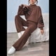 thumbnail image 5 of Conjunto de 2 Piezas para Mujer: Jersey de Punto de Larga y Pantalón , Chándal A Juego Café L, 5 of 10