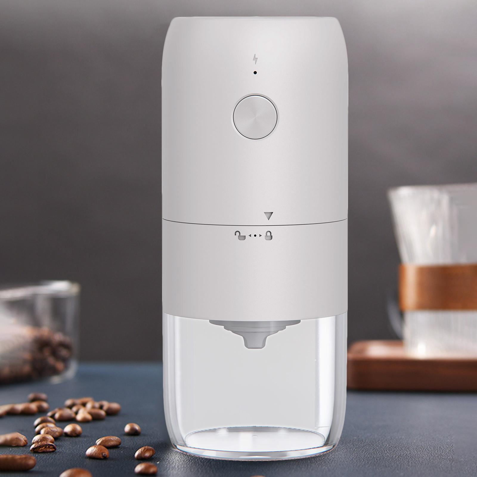 Fiocias Ceramic Grinding Beans Grinder Rechargeable Portable Electric Coffee Grinder for White