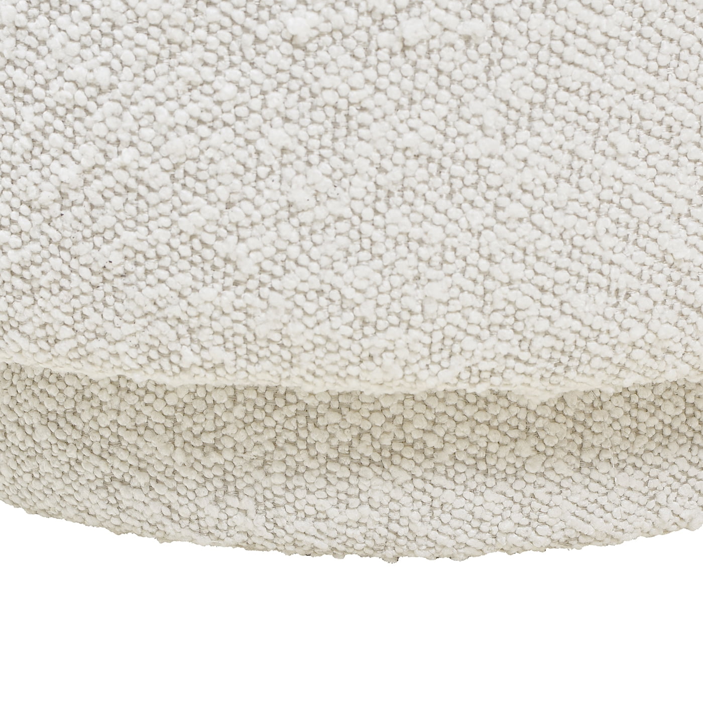 Fuji 15" Mushroom Footstool Ottoman Ivory White Boucle