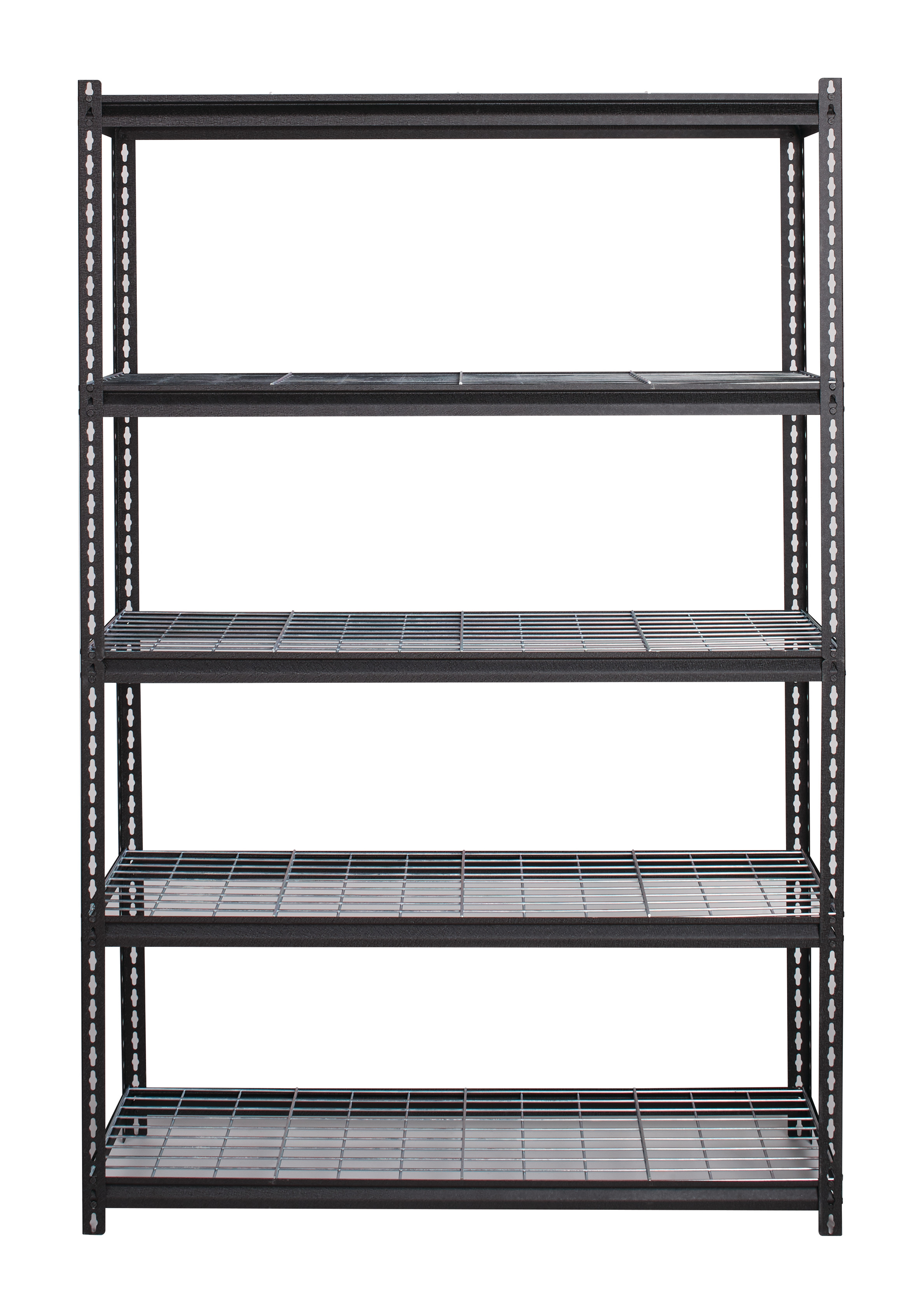 Iron Horse 2300 Riveted Wire Deck Shelving, 5-Shelf, 18Dx48Wx72H, Black - image 4 of 11