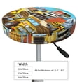thumbnail image 4 of Qekee Different Construction Site Vehicles Print Velvet Round Bar Stool Seat Cover, Soft Foam Cushioned Protector with Non-Slip Backing for Kitchen, Office & Restaurant Chairs-14 inch, 4 of 7