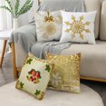 thumbnail image 3 of Fundas de almohada doradas brillantes de copos de nieve para sofá, decoración del hogar, Feliz Navidad, 40 cm, 45 cm, 50cm, 3 of 4