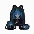 thumbnail image 1 of Set de mochilas de nailon con dibujos animados de Sallys Faces para niños y escuelas, 3 unidades, 1 of 4