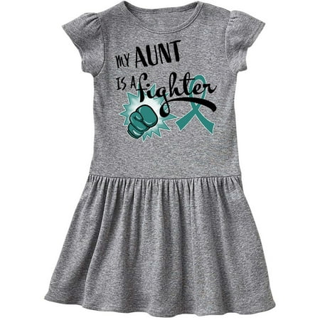 

Inktastic Ovarian Cancer Awareness My Aunt s a Fighter Gift Toddler Girl Dress