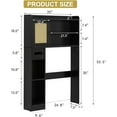 thumbnail image 4 of Reliancer 6-Tier Over The Toilet Storage Cabinet, Bathroom Space Saver Organizer Shelves with Sliding Door, Adjustable Shelves, 4 of 8