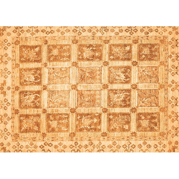 Ahgly Company Indoor Rectangle Abstract Orange Modern Area Rugs, 2' x 5'