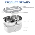 thumbnail image 6 of Electric Lunch Box Food Heater, 65W Faster Heated Lunch Box, Food Warmer Lunch Box 110V/12V/24V Self Heating Lunch Box for Work/Car/Outdoors, Portable Lunch Box Food Heater with Lunch Bag-White, 6 of 8