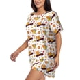thumbnail image 2 of Susaid Autumn Red Truck Print Women's Pajama Set, Button-Up Sleepwear with Elastic Waist Shorts, Perfect for Lounging, Yoga, Beach, and Casual Wear-Large, 2 of 7