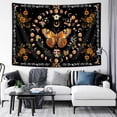thumbnail image 5 of Butterfly Moon Flower Tapestry Botanical Floral Plant Boho Tapestry for Bedroom Aesthetic Vintage Black Tapestry Wall Hanging for Bedroom Living Room Dorm, 60X40IN, 5 of 5