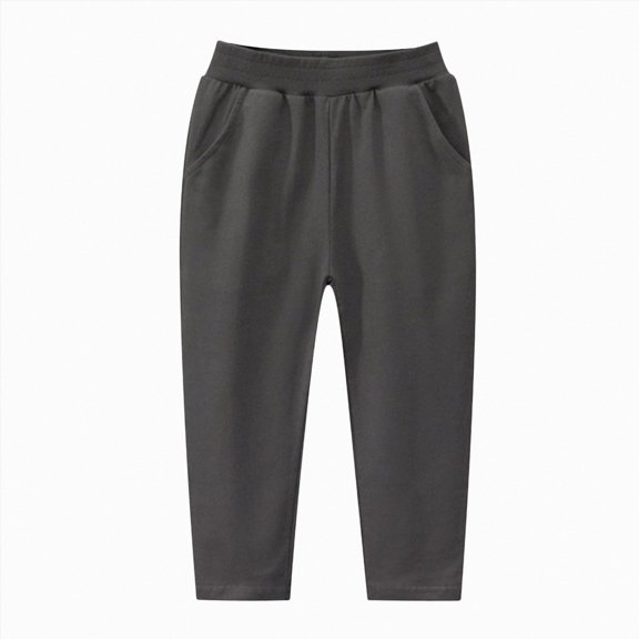 NIEWTR Boys Pants Fall Winter Cotton Blend Wide Straight Leg Lightweight Sweatpants Casual Joggers with Pockets 2T 3T 4T 5T 6T 7T 8T 9T Children(A-Dark Gray,2-3 Years)