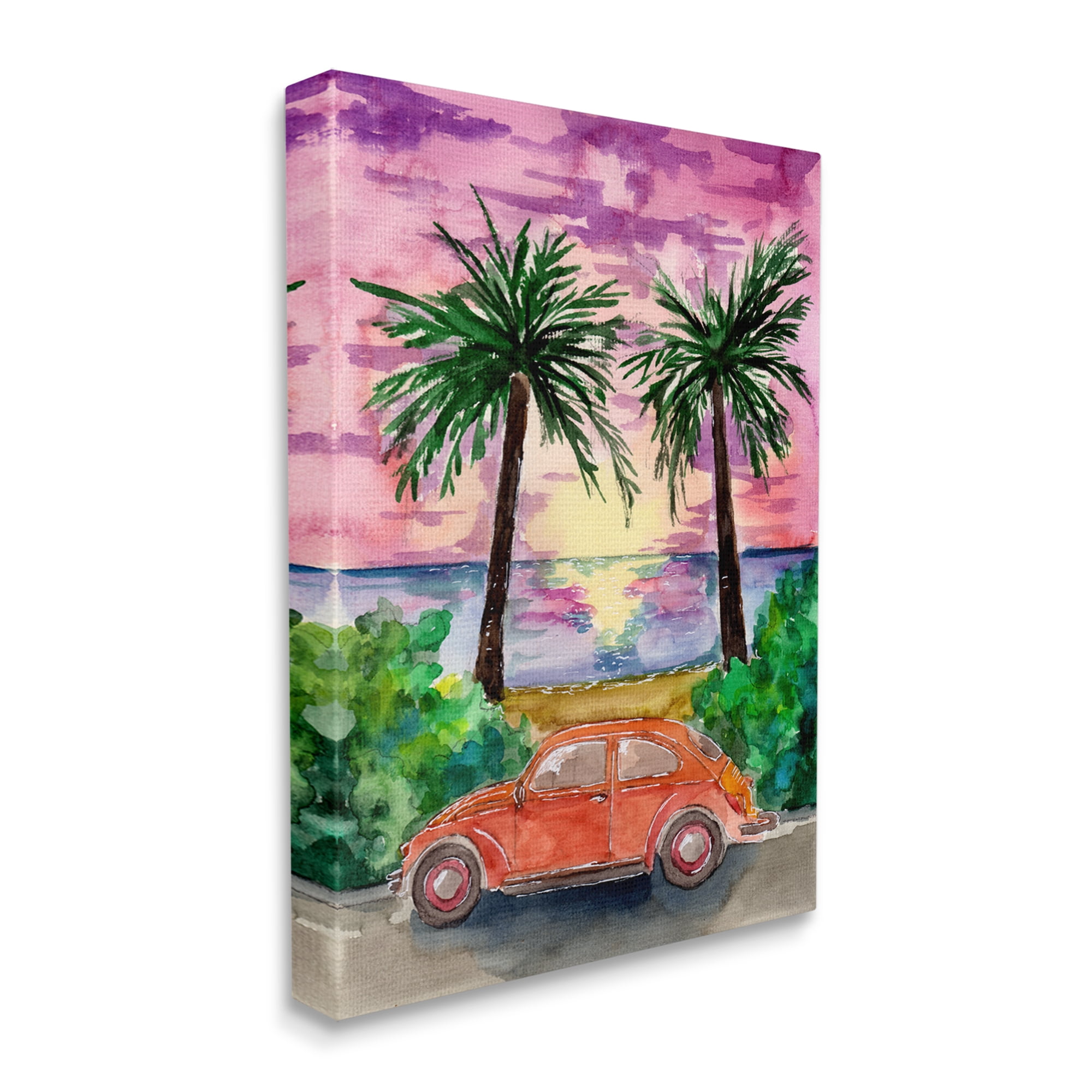 Stupell Industries Summer Beach Buggy Transportation Painting Gallery Wrapped Canvas Print Wall Art, 30 x 40