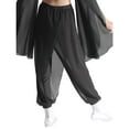 thumbnail image 2 of TSSOE Kids Girls Split Chiffon Overlay Indian Belly Dance Harem Pants Practice Sports Yoga Performance Trousers Black 12, 2 of 5