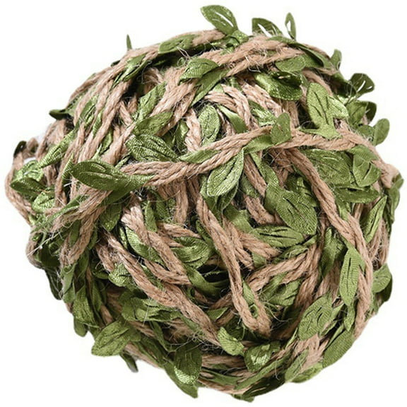 Mobutofu 1Set Jute Twine with Green Leaves for Twine with Leaves Wrapping Multi Color Rope 10m Length