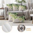 thumbnail image 6 of Spring Leaf Pillow Covers 2 Pack Vintage Sage Green Eucalyptus Leaves Country Linen Texture Pillowcase Waterproof Outdoor Throw Pillow Cover for Patio Balcony Rectangular Cushion 20”x12”, 6 of 9