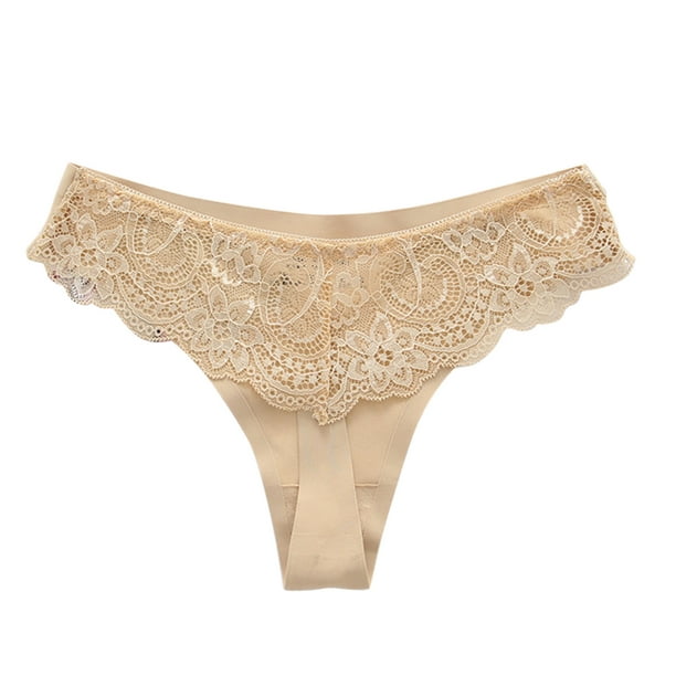 UoCefik Womens G String Panties Sexy Low Rise Thongs Solid Lace See ...