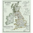 thumbnail image 2 of Spruner 15x16 Black Ornate Wood Framed with Double Matting Museum Art Print Titled - Britannia Hibernia United Kingdom - Spruner 1865, 2 of 4