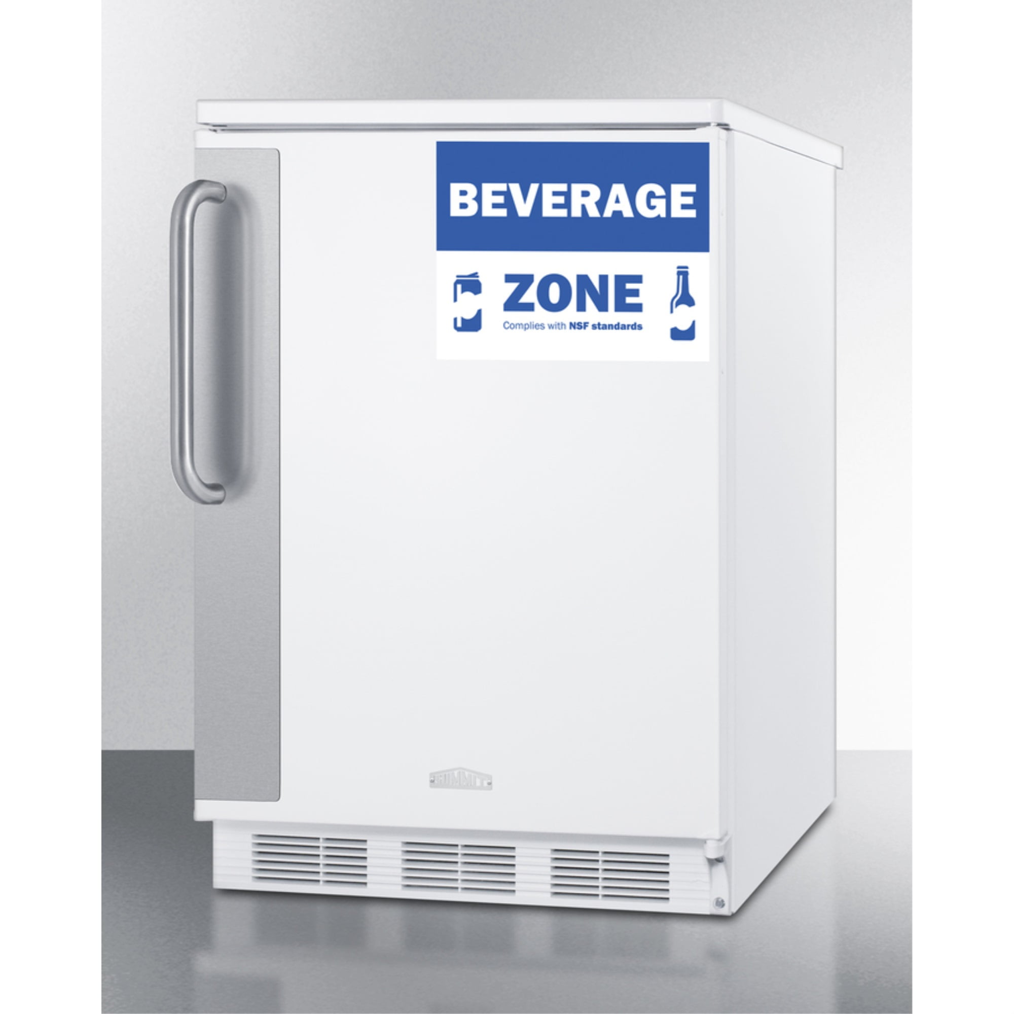 Commercial 5.5 cu.ft. beverage zone all-refrigerator with stainless steel handle