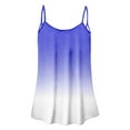 thumbnail image 4 of Royisotas Summer Women's Tank Tops Light Blue Casual Sleeveless Camisole Tops for Women Thin Strap Crew Neck Gradient Color Pleated Womens Cami Tops, 4 of 4