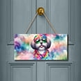 thumbnail image 2 of Hippie Shih Tzu Portrait Watercolor Tie-Dye Vintage Styles Landscape Wood Sign Lion Dog Lover Gifts Hanging Wall Home Decor - 00014, 2 of 5