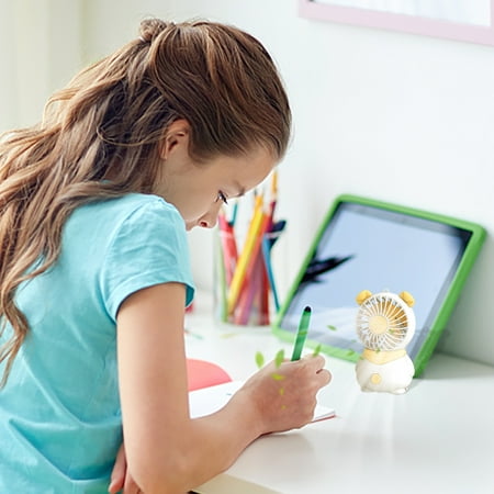 

Yyeselk USB Portable Neck Hanging Fan Cold Fan Handheld Rechargeable Mute Sports Fan 5-Speed Adjutable Colorful Light Neckband Leafless Fan for Home Office Traveling