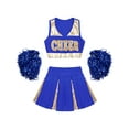 thumbnail image 3 of CHICTRY Tenue de Fête pour Filles Cheer Leader Cos tume Uniforme de Cheerleading avec Pompons Bleu 8, 3 of 7