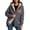 Dark Gray, variant on Womens Sherpa Lined Sweatshirts Winter Warm Halloween Printed Zip Up Drawstring Hoodies with Pockets Casual Soft Comfortable Fleece Jackets