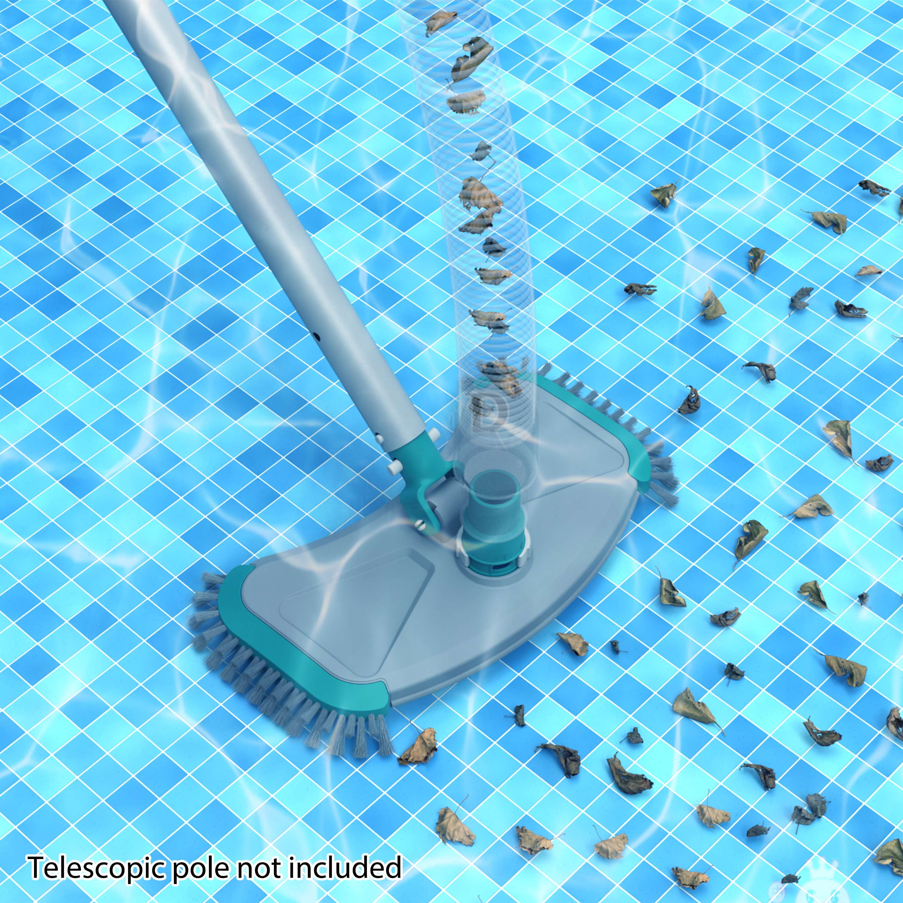 Mainstays Cleaning Kit for Pools - Two Piece - Teal & Grey & White
