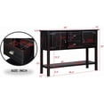 thumbnail image 2 of 48" Solid Wood Buffet Sideboard,Farmhouse Console Table with Bottom Shelf,Retro-Style Storage Cabinet for Entryway,Living Room,Dining Room,Kitchen,Black, 2 of 9