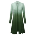 thumbnail image 1 of MBJ WSK1079 Womens Ombre Open Front Long Cardigan XXXL OLIVE, 1 of 3
