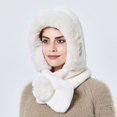 thumbnail image 4 of CoCopeaunt Hat Woman Autumn Winter Warm Scarf Plush Scarf One-Piece Hoodie, Ear Protection Windproof Riding Lei Feng Hat, 4 of 6