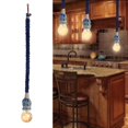 thumbnail image 3 of Retro Hemp Rope,1m E27 Base Vintage Rope Ceiling Light Hemp Rope Light Built for the Future, 3 of 12