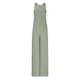 thumbnail image 5 of Lenpel Jumpsuits for Women Ribbed Knit Loose Sleeveless Wide Leg Rompers Soft Casual Overalls with Pockets, 5 of 7