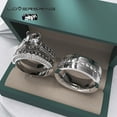 thumbnail image 3 of Wedding Ring Sets His And Hers Couples Women 925 Sterling Silver Square Cut Moissanite Man Titanium Wedding Bands, 3 of 8