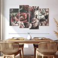thumbnail image 3 of Elephant Stock Faux Roses Wall Art - Horizontal Multi Panel Canvas - Living Room Wall Decor - Floral And Botanical Multi Panel - Red And Beige Decor - 68" x 42", 3 of 8