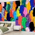 thumbnail image 2 of Peel and Stick Wallpaper Colorful diverse people crowd abstract art Multi ethnic Modern Art Wall Mural Decor Self Adhesive and Removable 69in x 98in, 2 of 8