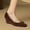 Coffee, variant on Women Peep Toe Wedge Heel Pumps Bow Slip On Sandals Open Square Toe Leather Dress Shoes office Ladies Work Business Wedding Party Dance Shoe Coffee 5.5(36)